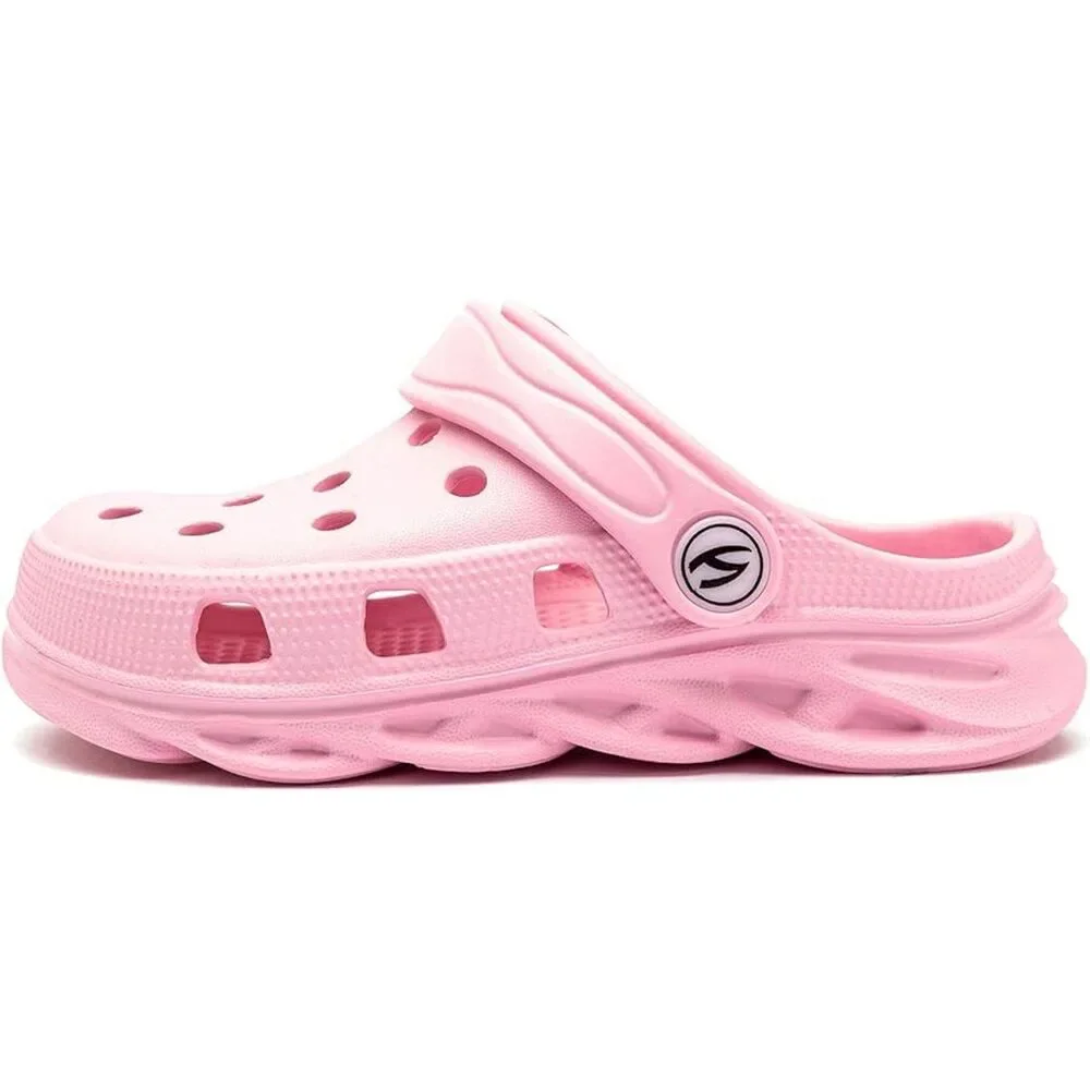 New Hobibear Toddler Girls Size 8 Pink Slide On Non Slip Faux Rubber Clogs Shoes